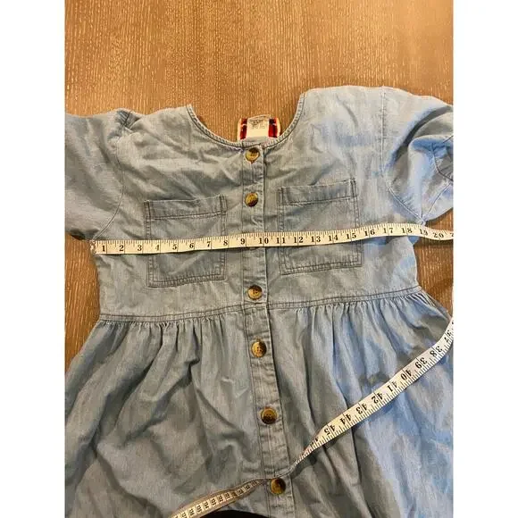 VTG Timeless Ticket Denim Light Wash Denim Midi Dress Cottagecore Size 6 USA - Picture 10 of 11